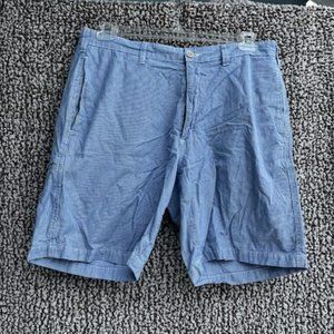 SAVANE Blue/White Small Plaid Shorts